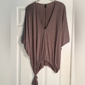 Riller & Fount Mocha V-Neck Poncho Top O/S